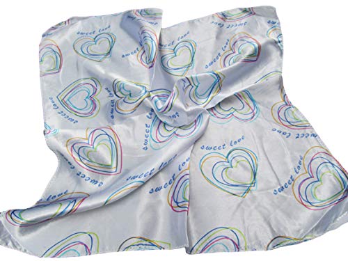 Fat-catz-copy-catz Small 50cm Square Love, Hearts print design neck silk satin feel ladies fashion scarf