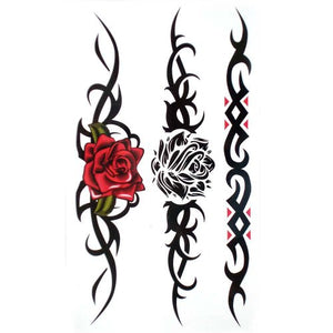 GGSELL King Horse Waterproof and sweat tattoo stickers sexy Red rose Black rose for women