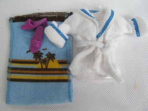 Fat-catz-copy-catz White doll's Towelling Toy Bathrobe Dressing Night Gown Robe Outfit & Shoes made for `11" Sized Girl Dolls