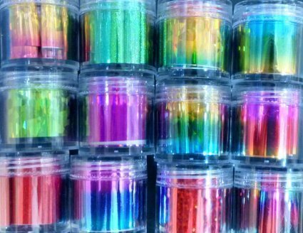 Glitter Shiny Metallic Nail Art Transfer Foil Sticker Roll Decals
