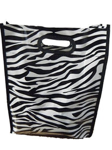 Fashion Tote Zebra Animal black & white print recycled eco friendly, waterproof, ladies lunch, shopping, travel, handbag