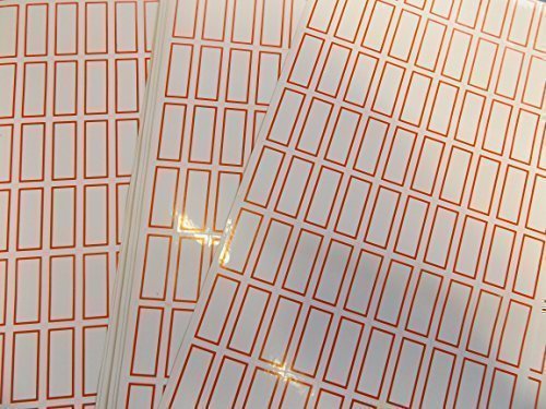 Fat-catz-copy-catz 800x White/red Border Stickers 3.3cm x 1.5cm (10 Sheets) for Craft, Price Labelling, Inventory, Shops, etc.