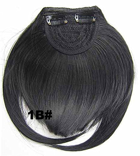 Fashion Hair Bang Two Side Long Synthetic Fringe Hairpiece with Hair Band Hair Extensions Clip In/on Hair Extensions Side Hairpieces Accessories Look Like Human Hair 33colors U Pick Middle 16 Cm Length,two Long Side 22 Cm,30g (#1B)