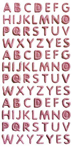 Fat-catz-copy-catz 1x Sheet Pink Puffy 3D Glitter alphabet letters or numbers decal stickers for Craft Kids Scrap Books Cards Mobile phones