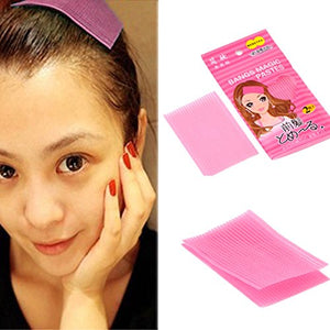 Housweety 1 Packet(2PCs) Girl Pink Front Hair Fringe Grip Velcro Sticker Holder 6x9cm