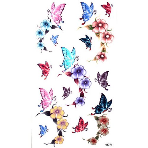Cute sexy tattoo stickers waterproof female color butterfly roses