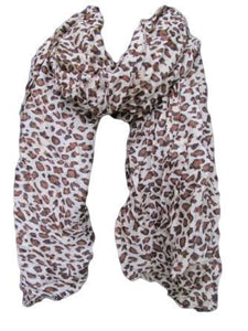 Fat-catz-copy-catz Beige Small Animal Leopard Crinkle Ladies Large Fashion Shawl Scarf 70" x 40"