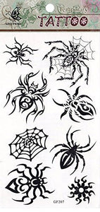 Various Designs Mens Boys Large Black Stars Chinese Dragon Celtic Temporary Tattoo Parties Gift Bags - by Fat-Catz-copy-catz (Spider No:1)