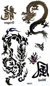 King Horse fake tattoo sticker waterproof word dragon totem