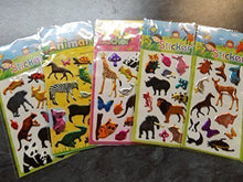 Load image into Gallery viewer, Fat-catz-copy-catz Kids Various small sheets of dinosaur, T-Rex, Pre-historic Animals, Cars, Insects, Bugs, Fashion Stickers or Tattoos craft, scrap books, card making, gift party bags
