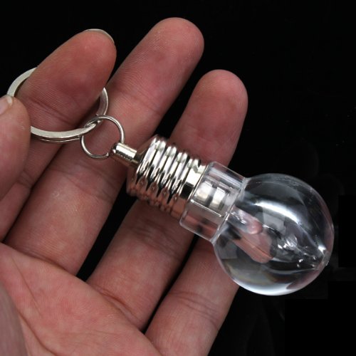 Fat-catz-copy-catz Novelty Unisex Colour Changing Mini Light Bulb Keyring Key Chain