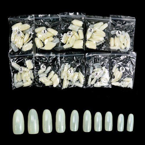 Full Cover Oval/Rounded False Nail Acrylic Artifical Art Tips Whole Nails 500pcs - Natural CODE: #590N
