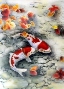 Golden Carp Fish Scene, 3D Lenticular Picture, High Definition 3D Picture