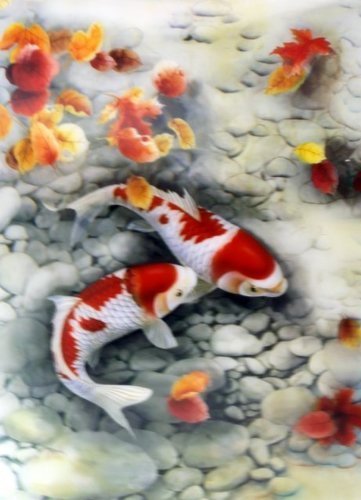 Golden Carp Fish Scene, 3D Lenticular Picture, High Definition 3D Picture