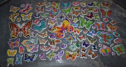 Fat-catz-copy-catz 5x different randomly selected sheets of Beautiful Butterfly Insect Animal puffy 3D style 100+ stickers for Craft Kids Scrap Books