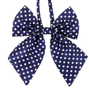 HDE Navy Dark Blue Ocean and White Pearl Marble Polka Dot Speckled Bow Tie