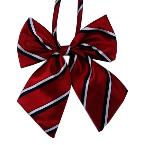HDE Cherry Apple Strawberry Red and White Striped Bow Tie