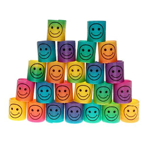 Mini Smile Springs, Sicai 24 Pieces Colorful Mini Smile Face Springs Smile Springs Rainbow For Party Bags Filler