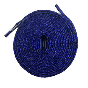 Good.news Flat Glitter Shoelaces Bling Shoe Laces Metalic Look 45Inch Royal Blue