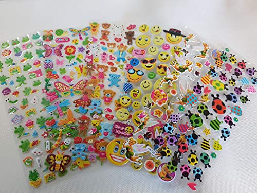 Fat-catz-copy-catz 5X Sheets Colourful Fashion Music Bows Animals Cute 3D Style Decal re-usable Stickers for Craft Kids Scrap Books Birthday Cards