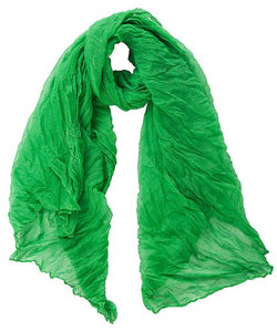 Green Large Cotton Crinkled Scarf
