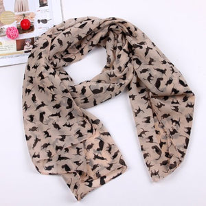 Fashion Lady Scarves 40 Styles (Beige Cat)