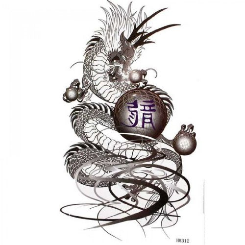 SPESTYLE waterproof non-toxic temporary tattoo stickerstemp tattoos waterproof men and women fashion sexy tattoo black dragon