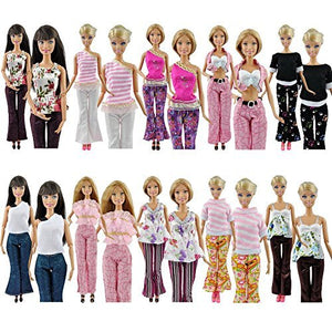 Fat-catz-copy-catz 1x Randomly Selected Doll's Trouser Outfit Set & Pair of Heeled Shoes Made for 11.5" Dolls