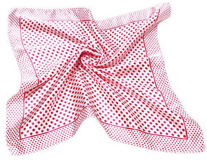Women Ladies Silk Feel Square Scarf Pink Polka-dot Pattern Soft Neckerchief