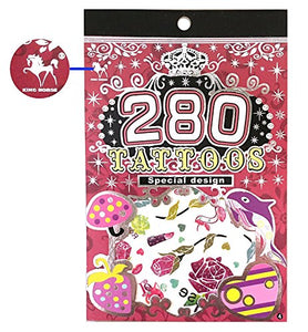 One Book of 6 Sheets Ladies Girls Colourful Letters Hearts Stars butterflies style Temporary Tattoos for parties, gifts, etc - by Fat-Catz-copy-catz