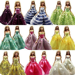Fat-catz-copy-catz 5 Pcs Handmade Fashion Wedding Party Gown Dresses & Clothes for 11.5" Dolls