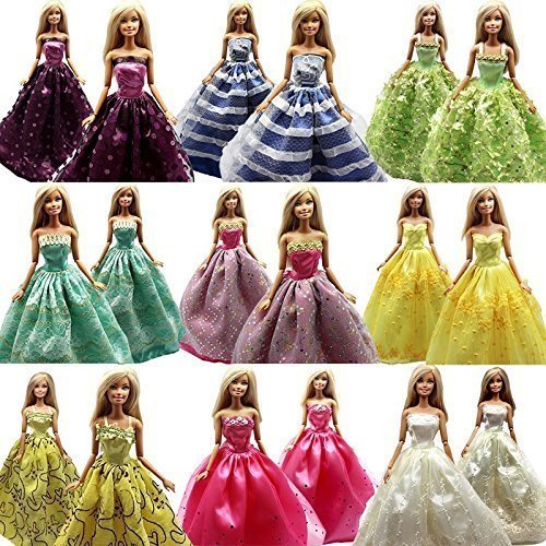 Fat-catz-copy-catz 5 Pcs Handmade Fashion Wedding Party Gown Dresses & Clothes for 11.5