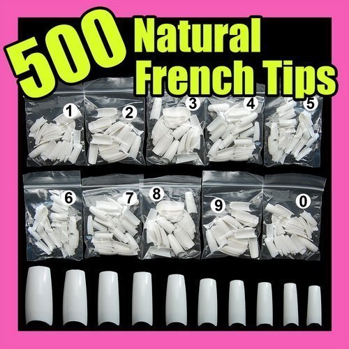 Non Brand 500 White False French Nail Art Tips Uv Acrylic 064
