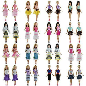 Fat-catz-copy-catz 5 Sets Handmade Summer T-shirt Tops, Mini Dresses Skirts Made For 11" Doll