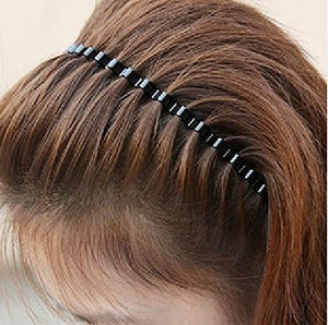 Unisex Black Spring Wave Metal Hoop Hair Band Girl Men`s Head Band Accessory (1 pc) by Beauty hair