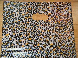Fat-catz-copy-catz 35+ Quality Fashion Leopard Print Plastic Carrier Bags for Shops, Markets, Party Gift loot Bags 3 Sizes