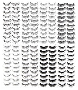 Cheeky Classic False/ Fake Eyelashes, Black Set of 8 Styles - Pack of 80 Pairs