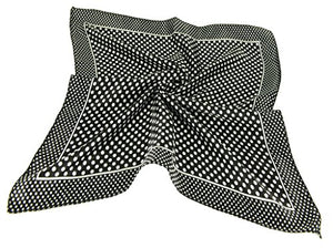 Satin Neck Tie Scarf Lovely Polka Black Dots Square Scarf