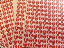 Load image into Gallery viewer, Fat-catz-copy-catz 1980 x Small red Size Stickers 1.3cm Diameter (15 Sheets) for Shops, Clothing Labelling, etc.
