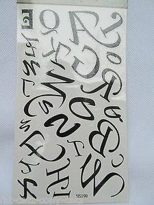 Quality unisex black celtic Alphabet Italic letters Temporary Tattoos UK Seller