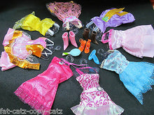 Load image into Gallery viewer, 1 x DOLLS SIZED SHORT PARTY FAIRY DRESS GOWN &amp; 1 PAIR SHOES BOOTS MADE FOR BARBIE
