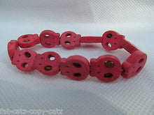 Load image into Gallery viewer, QUALITY UNISEX STONE SKULL FASHION ELASTICATED FRIENDSHIP BRACELET WRIST BAND UK
