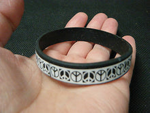 Load image into Gallery viewer, PEACE SIGN LOGO HIPPY RASTA LOVE MENS WOMENS RUBBER WRIST BRACELET BAND UKSELLER
