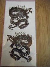 Load image into Gallery viewer, SHEET MENS BOYS UNISEX BLACK CHINESE ORIENTAL DRAGON TEMPORARY TATTOOS 5 DESIGNS

