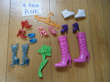 Load image into Gallery viewer, 12&quot; DOLL&#39;S SIZED CLOTHING ACCESSORIES 9 PIECE SETS BOOTS, SHOES HANDBAG COMB UK
