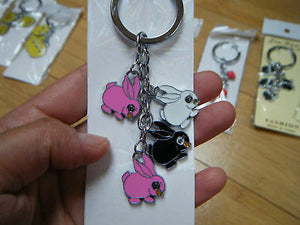DOLPHIN BUNNY RABBIT PIG ENAMEL KEYRING HANDBAG CHARM