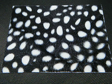 Load image into Gallery viewer, FAUX FUR FABRIC BLACK SPOTTED PRINT CRAFT COVERING SKIN DECAL STICKER 19.5x14cm
