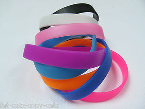 8x Unisex Mix Plain Colours Silicone Fashion Bracelets Friendship Bands UKSeller