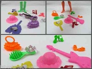 10x DOLL SIZED CLOTHING ACCESSORIES HANDBAG SHOES BOOTS HAT MIRROR UK SELLER