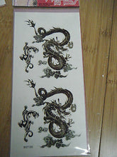 Load image into Gallery viewer, SHEET MENS BOYS UNISEX BLACK CHINESE ORIENTAL DRAGON TEMPORARY TATTOOS 5 DESIGNS

